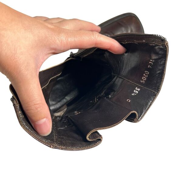 Gucci Leather Bootie Ankle Boots Sz 5.5 Square Toe Brown Sz (35.5 IT) Authentic - Picture 3 of 9